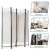 Room Divider Dkelincs 4-Panel Foldable Beige Privacy Screen-4