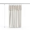 TCUSSIF Dark Blue Flame Retardant Hospital Curtain 144W x 96L Grommet-5