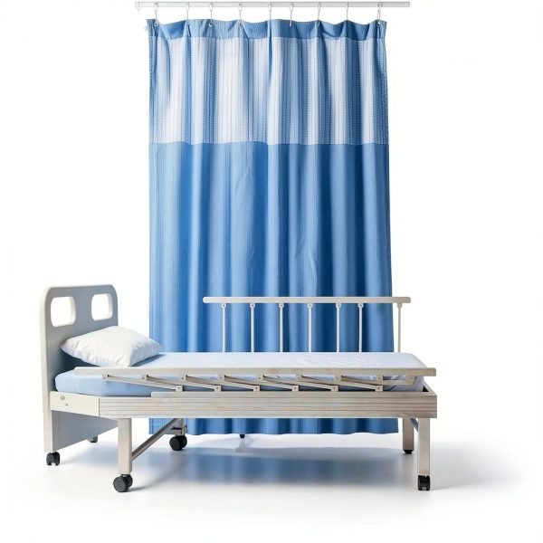 TCUSSIF Dark Blue Flame Retardant Hospital Curtain 144W x 96L Grommet-4