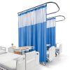 TCUSSIF Dark Blue Flame Retardant Hospital Curtain 144W x 96L Grommet-0