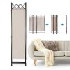 Room Divider Dkelincs 4-Panel Foldable Beige Privacy Screen-1