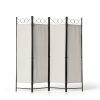 Room Divider Dkelincs 4-Panel Foldable Beige Privacy Screen-5