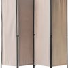 Room Divider Dkelincs 4-Panel Foldable Beige Privacy Screen-6