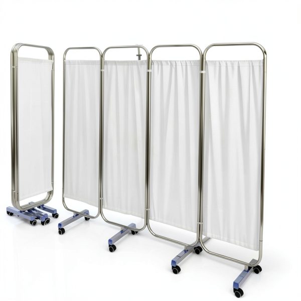 Medical Privacy Screen Yunlake 4-Panel Stainless Steel Divider 79x71-1