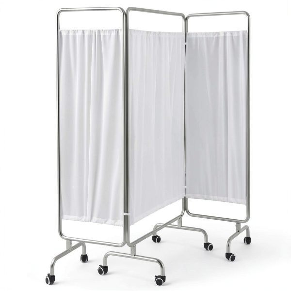 3 Panel Privacy Screen Rolling Casters HunnmingRe 75" x 71" Divider-0