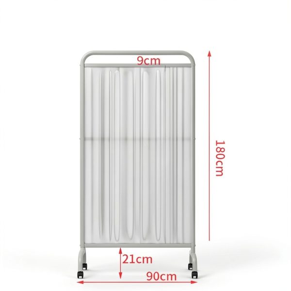 Mobile Medical Privacy Screen ZFUCMAYL White 1-Panel Folding Partition-1