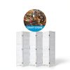 Room Divider Wood Folding Panel Screen 6 Panel Privacy Screens 5.75 FT Wall Divider Indoor Folding Portable Partition Screen for Home Office Restaurant,White-5