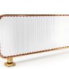 Privacy Screen Panel Gold Steel Partition 1.5m x 30cm for Restaurants-5