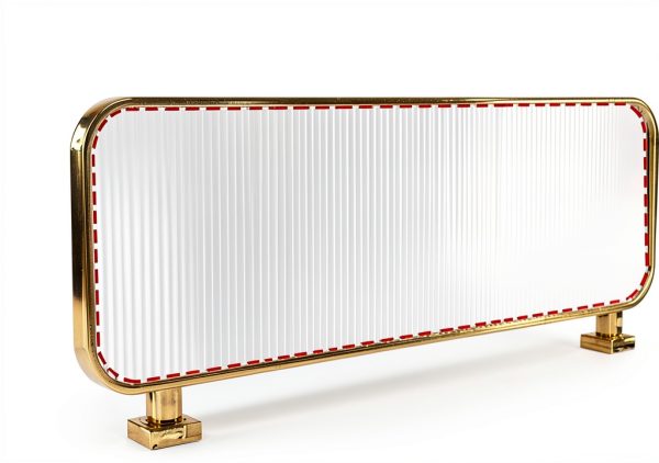 Privacy Screen Panel Gold Steel Partition 1.5m x 30cm for Restaurants-5
