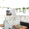 Privacy Screen Panel Gold Steel Partition 1.5m x 30cm for Restaurants-2