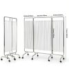 3 Panel Privacy Screen Rolling Casters HunnmingRe 75" x 71" Divider-1