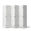 Room Divider Wood Folding Panel Screen 6 Panel Privacy Screens 5.75 FT Wall Divider Indoor Folding Portable Partition Screen for Home Office Restaurant,White-3