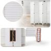 Room Divider Wood Folding Panel Screen 6 Panel Privacy Screens 5.75 FT Wall Divider Indoor Folding Portable Partition Screen for Home Office Restaurant,White-2