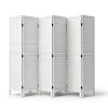 Room Divider Wood Folding Panel Screen 6 Panel Privacy Screens 5.75 FT Wall Divider Indoor Folding Portable Partition Screen for Home Office Restaurant,White-1