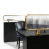 Privacy Screen Panel Gold Steel Partition 1.5m x 30cm for Restaurants-3