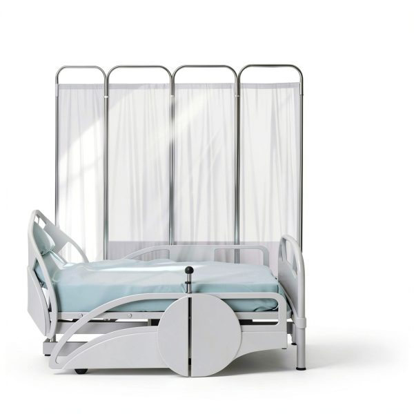 Medical Privacy Screen Yunlake 4-Panel Stainless Steel Divider 79x71-2
