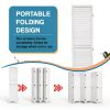 Room Divider Wood Folding Panel Screen 6 Panel Privacy Screens 5.75 FT Wall Divider Indoor Folding Portable Partition Screen for Home Office Restaurant,White-4