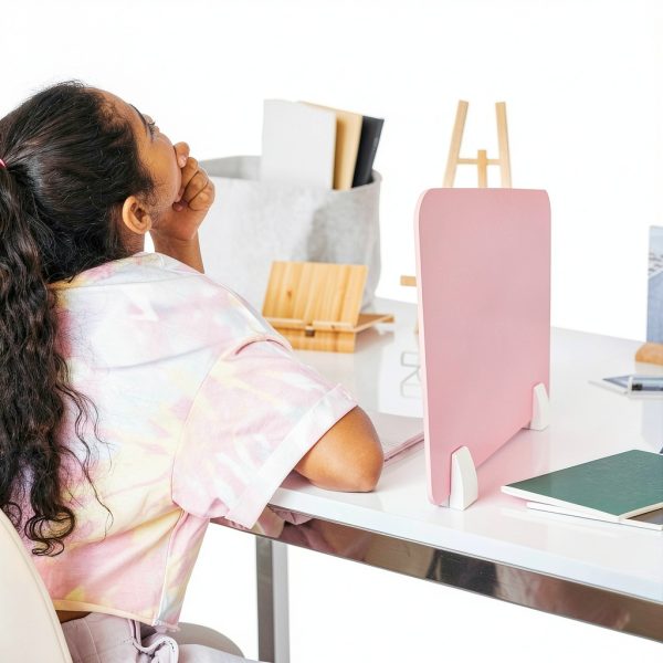 Desk Shield Divider PLAFOPE Privacy Panel Pink 15.55x11.61in-6