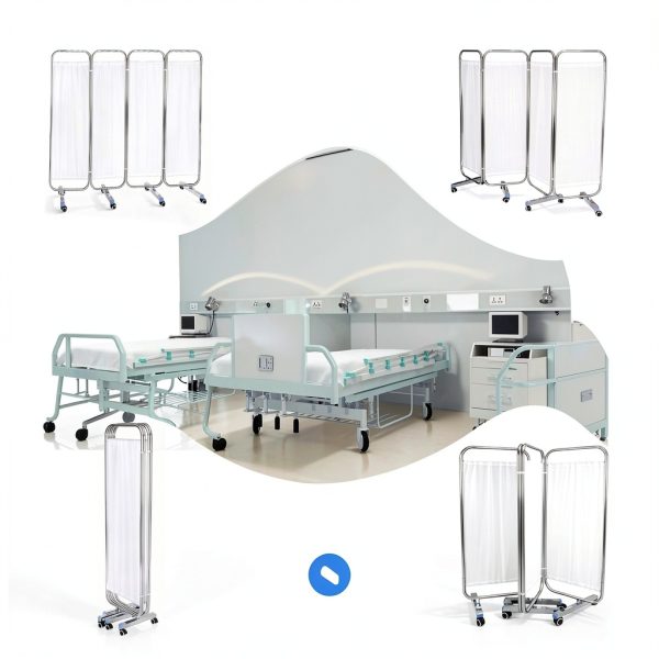 Medical Privacy Screen Yunlake 4-Panel Stainless Steel Divider 79x71-4