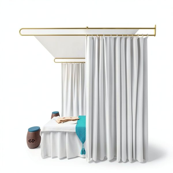 Privacy Partition Curtains by lukar U Shape Room Divider White 7.54ft-2