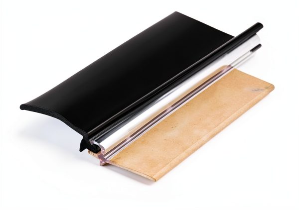 Restroom Privacy Covers Black Rigid Plastic & Vinyl Gap Filler 2 Pack-1