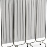 Medical Privacy Screen tonchean 4-Panel Divider with Wheels White-0