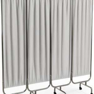 Medical Privacy Screen tonchean 4-Panel Divider with Wheels White-0