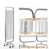 Medical Privacy Screen tonchean 4-Panel Divider with Wheels White-3
