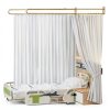 Privacy Partition Curtains by lukar U Shape Room Divider White 7.54ft-1